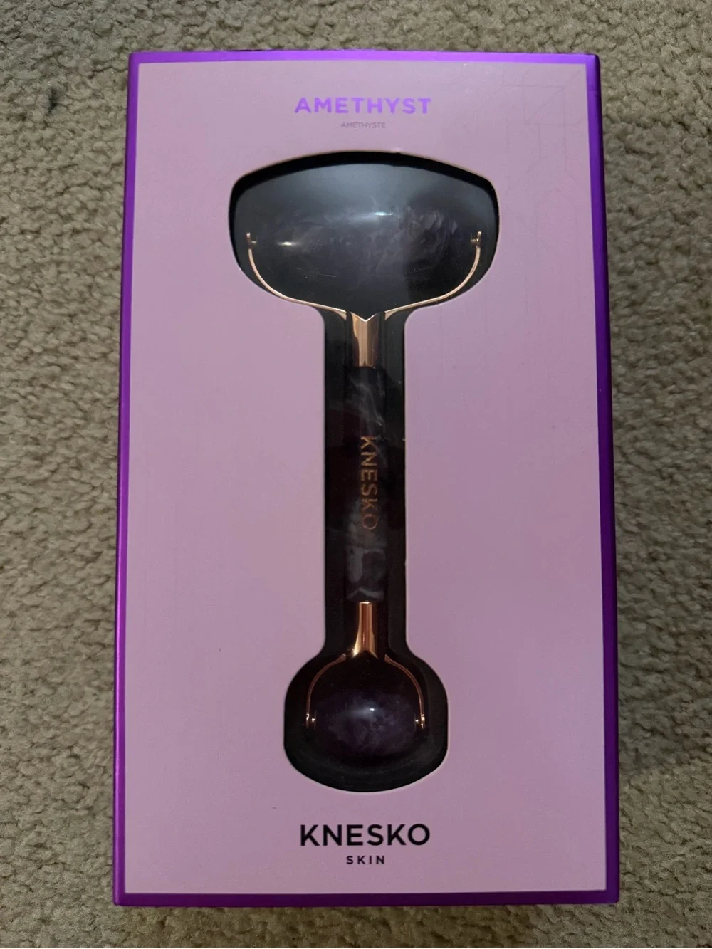 KNESKO Amethyst Facial Massager – Luxury Crystal Skincare Tool